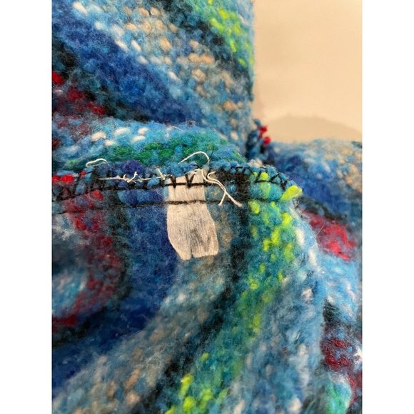 Baja Joe Mexican Hoodie Hippie Surf poncho Sweater Pullover Aqua /size S/M women - Picture 8 of 8